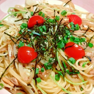 ゆで時間削減！生めん風！豆苗パスタ♡